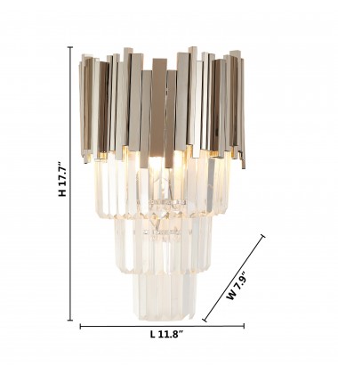  Shiny Nickel Wall Sconce (MU24SHN) - Bethel International