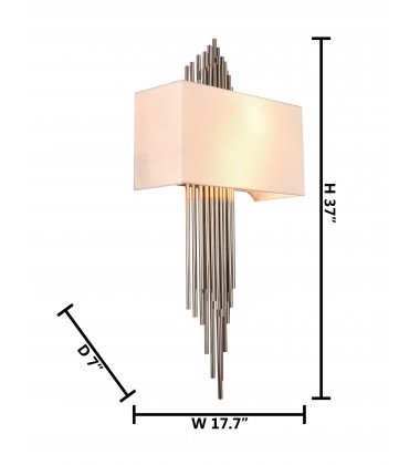  Shiny Nickel Wall Sconce (MU37SHN) - Bethel International