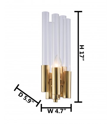  Clear Glass Wall Sconce (MU54GD) - Bethel International