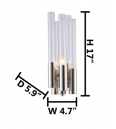 Clear Glass Wall Sconce (MU54SHN) - Bethel International Clear Glass Wall Sconce (MU54SHN) - Bethel International