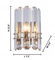Clear Crystal Wall Sconce (MU55) - Bethel International Clear Crystal Wall Sconce (MU55) - Bethel International