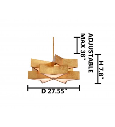 Gold Leaf Star Frame Ceiling Fixture (MU65) - Bethel International Gold Leaf Star Frame Ceiling Fixture (MU65) - Bethel International