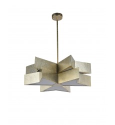  Silver Leaf Star Frame Ceiling Fixture (MU65SL) - Bethel International