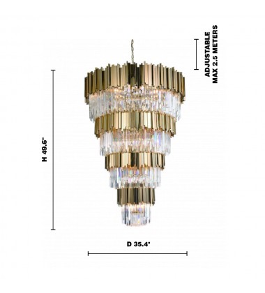  Gold Finish Chandelier (MU66) - Bethel International