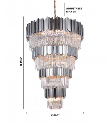  Shiny Nickel Finish Chandelier (MU66SHN) - Bethel International