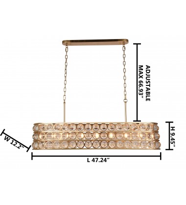  Oval Gold Finish Chandelier (MU72) - Bethel International