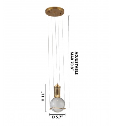  Single Pendant Lighting (MU91P5BR) - Bethel International