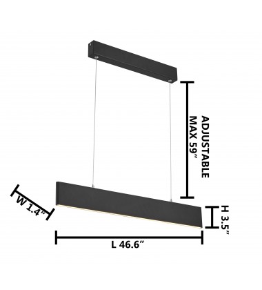  Black thin rectangular frame  LED Lighting (MV11) - Bethel International
