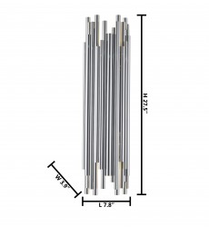  Stainless Steel Frame LED Wall Sconce (NL38CH) - Bethel International
