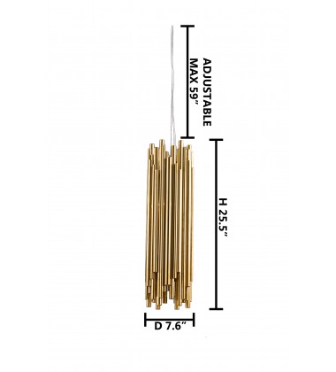  Gold Finish Single Pendant Lighting (NL43G) - Bethel International