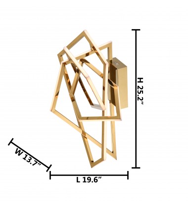  Stainless Steel Frame Wall Sconce (NL44G-W) - Bethel International