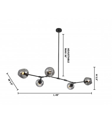 Indoor Ceiling Fixture (SH02B-SMK) - Bethel International Indoor Ceiling Fixture (SH02B-SMK) - Bethel International