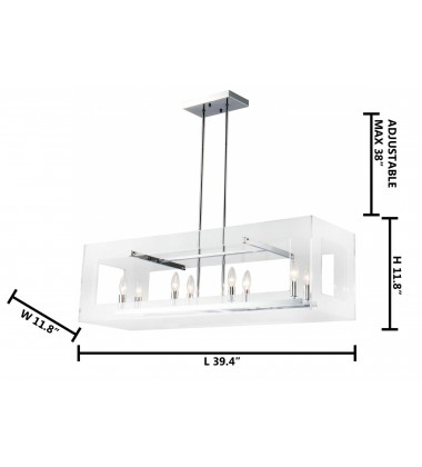  Chrome Acrylic Frame Ceiling Fixture (TD18CH) - Bethel International