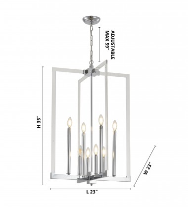 Chrome Metal Frame Ceiling Fixture (TD21CH) - Bethel International Chrome Metal Frame Ceiling Fixture (TD21CH) - Bethel International