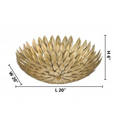  Leaf Round Flush Mount (YS40991-3CB) - Bethel International