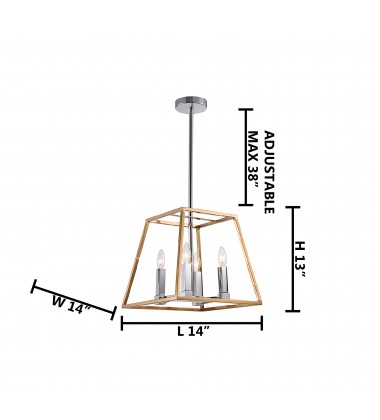 Gold And Chrome Finish Ceiling Fixture (YS5212-4GDCH) - Bethel International