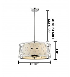  Shiny Nickel Finish Ceiling Fixture (YS6216-5P) - Bethel International