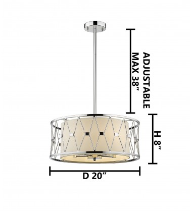  Shiny Nickel Finish Ceiling Fixture (YS6216-5P) - Bethel International