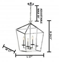  Shiny Nickel Finish Ceiling Fixture (YS6217-4PB) - Bethel International
