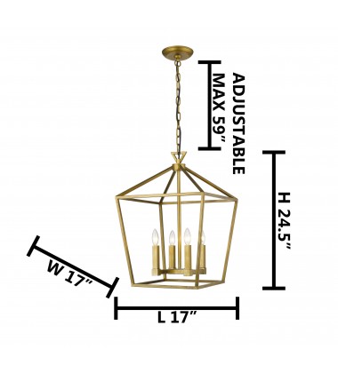  Gold Ceiling Fixture (YS6217-4PB-GD) - Bethel International