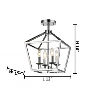  Shiny Nickel Finish Ceiling Fixture (YS6217-4SF) - Bethel International