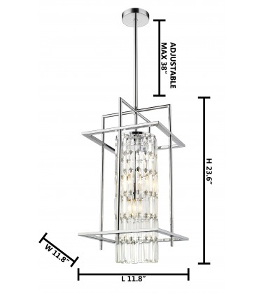  Chrome Frame Ceiling Fixture (YS6776-3P) - Bethel International