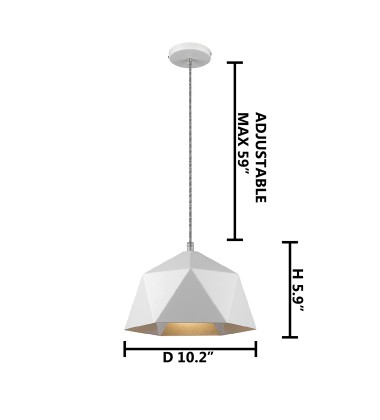 White shade Single Pendant Lighting (YS7702-1PS-WH) - Bethel International White shade Single Pendant Lighting (YS7702-1PS-WH) - Bethel International