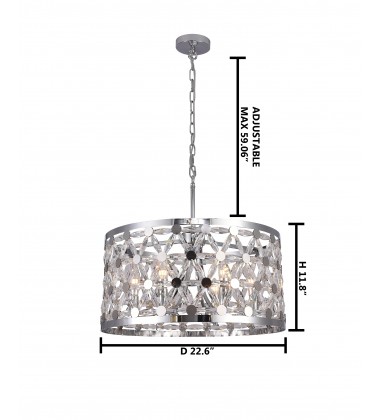  Chrome Chandelier (ZL33C22CH) - Bethel International