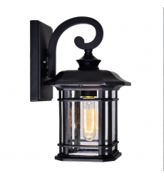 Blackburn 1 Light Outdoor Black Wall Lantern (0411W8-1-101)- CWI Lighting