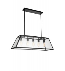 Alyson 5 Light Down Chandelier with Black finish (9601P36-5-101) - CWI Lighting