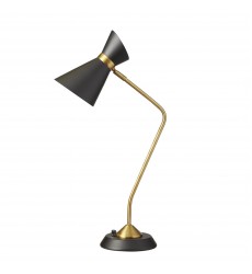  1LT Table Lamp w/ Black Shade, VB-(1679T-BK-VB)-Dainolite