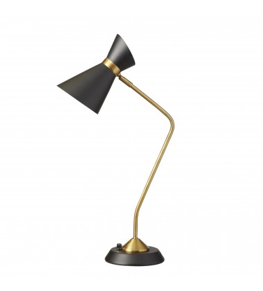  1LT Table Lamp w/ Black Shade, VB-(1679T-BK-VB)-Dainolite
