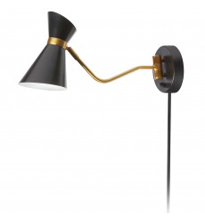  1LT Wall Lamp, Black & Vintage Bronze Finish-(1681W-BK-VB)-Dainolite