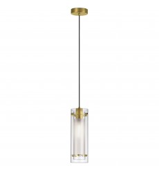  1LT Incandescent Pendant, AGB with CLR/FR Glass-(22152-CF-AGB)-Dainolite