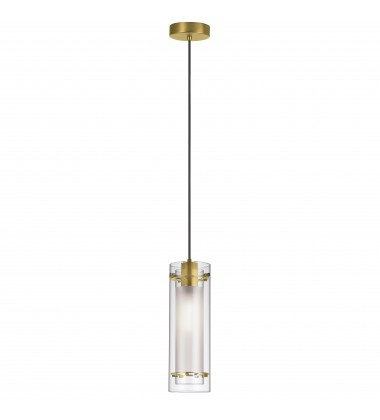 1LT Incandescent Pendant, AGB with CLR/FR Glass-(22152-CF-AGB)-Dainolite 1LT Incandescent Pendant, AGB with CLR/FR Glass-(22152-CF-AGB)-Dainolite