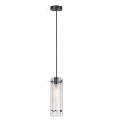 1LT Incandescent Pendant, MB with CLR/FR Glass-(22152-CF-MB)-Dainolite  1LT Incandescent Pendant, MB with CLR/FR Glass-(22152-CF-MB)-Dainolite