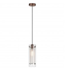 Single Pendant Clear Frosted Glass-(22152-CF-OBB)-Dainolite  Single Pendant Clear Frosted Glass-(22152-CF-OBB)-Dainolite