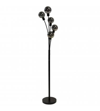  5LT Incandescent Floor Lamp, Black w/Smoked Glass-(306F-BK)-Dainolite