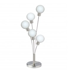  5LT Incandescent Table Lamp, SC w/White Glass-(306T-SC)-Dainolite