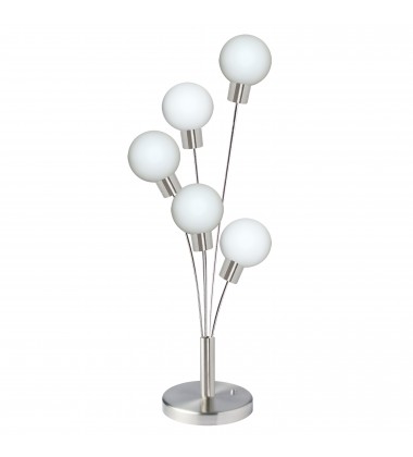  5LT Incandescent Table Lamp, SC w/White Glass-(306T-SC)-Dainolite