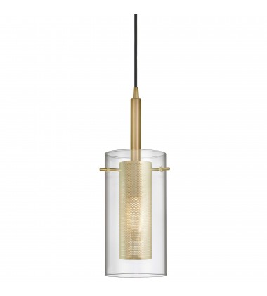  1LT Incandescent Pendant, AGB w/ CLR Glass-(30961-CM-AGB)-Dainolite