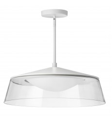 35W Pendant Matte White Finish w/ Clear Glass-(3145-LEDP18-CL-MW)-Dainolite