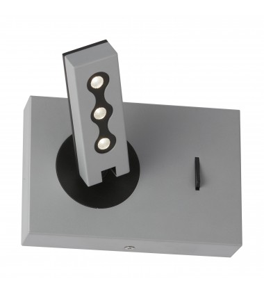  Wall Sconce w/ Reading Lamp, Silver Finish-(479LEDW-SV)-Dainolite