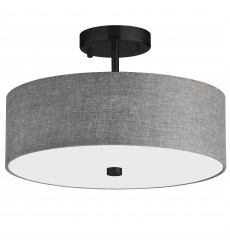  3LT Semi-Flush MB w/ Grey Shade-(571-143SF-MB-GRY)-Dainolite