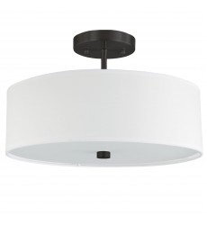  3LT Semi-Flush MB w/ White Shade-(571-143SF-MB-WH)-Dainolite