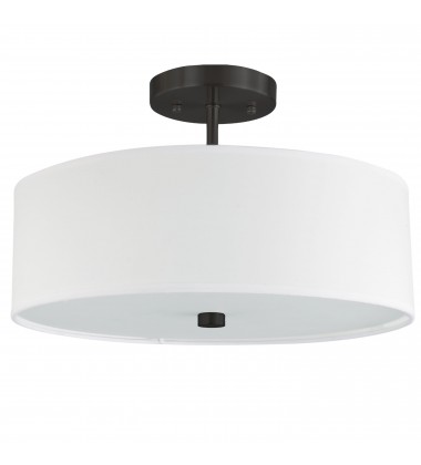  3LT Semi-Flush MB w/ White Shade-(571-143SF-MB-WH)-Dainolite