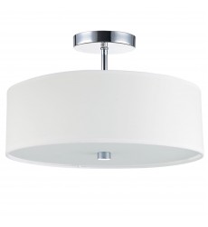  3LT Incandescent Semi-Flush PC w/ White Shade-(571-143SF-PC-WH)-Dainolite