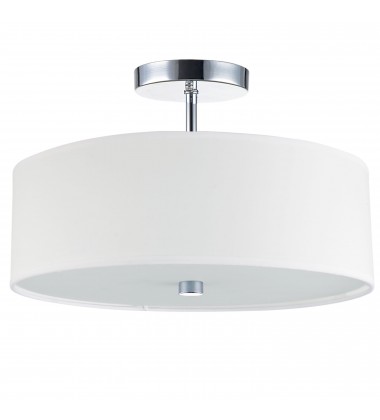  3LT Incandescent Semi-Flush PC w/ White Shade-(571-143SF-PC-WH)-Dainolite