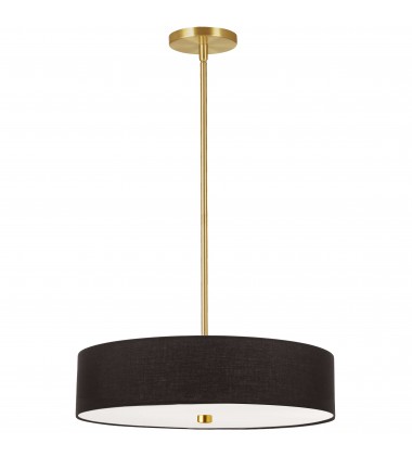  4LT Incandescent Pendant AGB w/ Black Shade-(571-204P-AGB-BK)-Dainolite