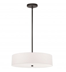  4LT Incandescent Pendant MB w/ White Shade-(571-204P-MB-WH)-Dainolite